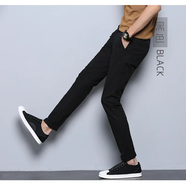 Весна и осень стиль мужские повседневные брюки корейский стиль Slim Fit Молодежные мужские брюки