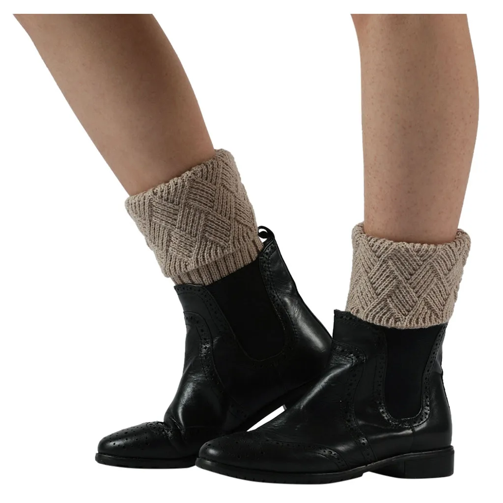 Harajuku теплые носки до лодыжки для женщин зимние модные простые женские зимний теплый вязаный гетры вязаная шапка носки