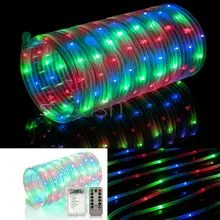 CHRISTMAS 100 MULTI COLOURED LED FLEXIBLE ROPE TUBE LIGHT DECORATION XMAS REMOTE