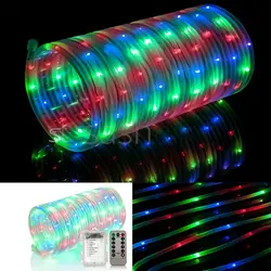 CHRISTMAS 100 MULTI COLOURED LED FLEXIBLE ROPE TUBE LIGHT DECORATION XMAS REMOTE