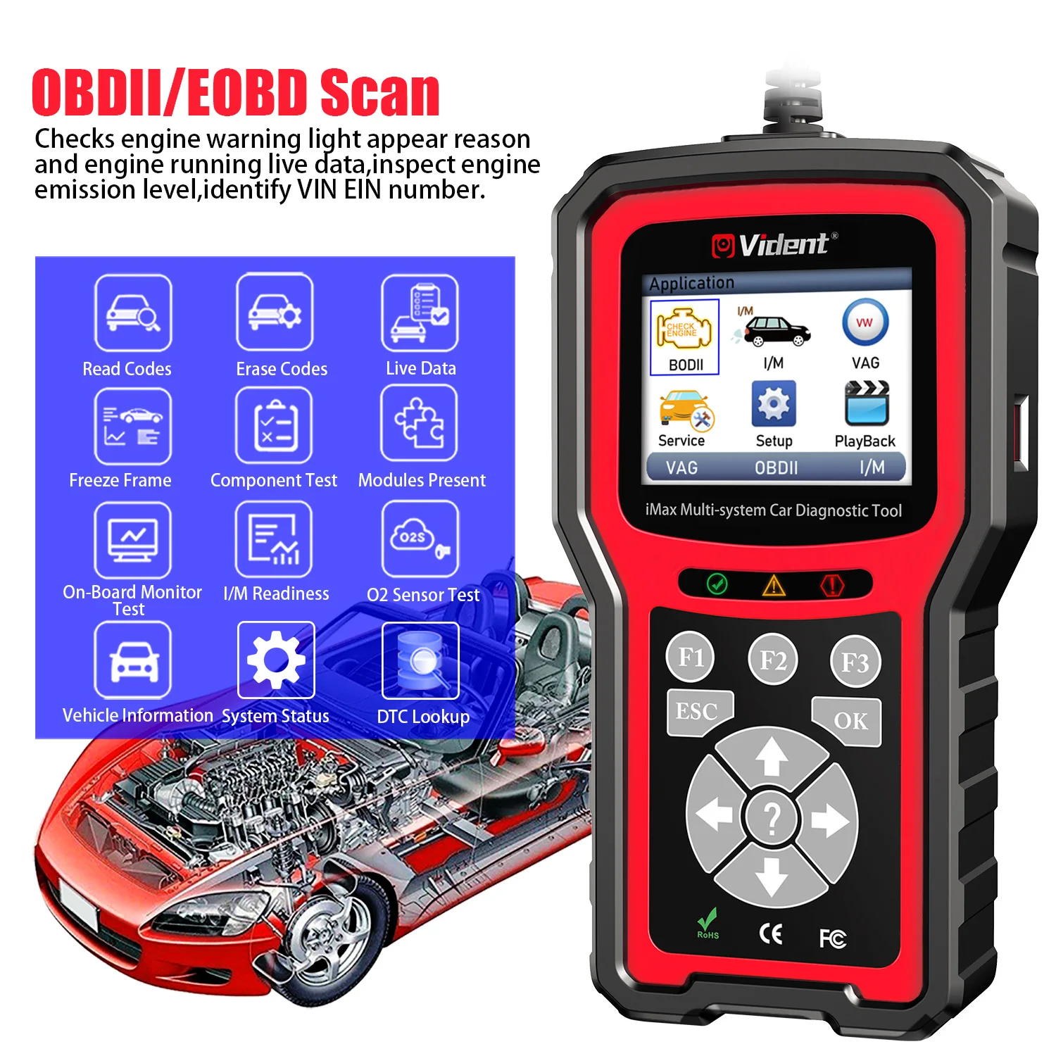 VIDENT iMax4301 VAWS для VAG OBD2 EOBD сканер с TPMS AFS BRT SAS EPB DPF услуги сброса AUDI/Skoda Автомобильные