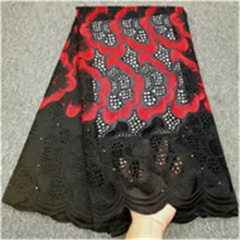 Еще Летающая африканская кружевная ткань высокое качество кружева последняя швейцарская вуаль кружева в швейцарской черной парчи ткани 5 ярдов/лот