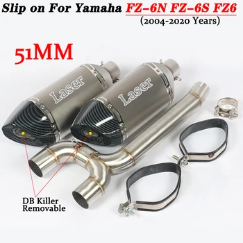 Motorcycle Exhaust Leo Vince Mid-Tail System For Yamaha FZ-6N FZ-6S FZ6 2004-2020 Muffler Escape Moto Double Tailpipe DB Killer