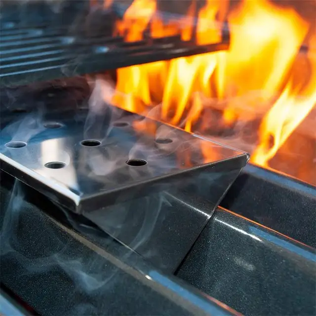 Bbq Tartós Rozsdamentes Acél Gáz Grill V Alakú Fa Chips Dohányzó Doboz Gázrács Kerti Ízű Barbecue Kiegészítők - Image 6