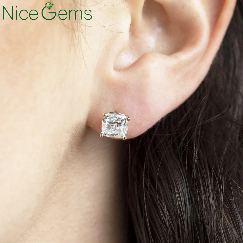 Серьги гвоздики NiceGems женские однотонные украшения из желтого золота 14 к с 4