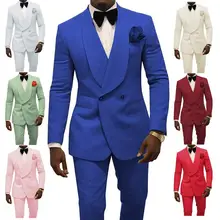 Смокинги для жениха с тиснением, розовые смокинги для мужчин, свадебные смокинги с широкими шалями, мужская куртка, блейзер для мужчин, для выпускного вечера, ужин, 2 шт., пиджак+ брюки