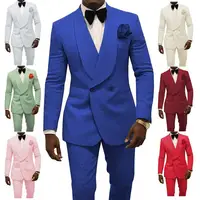 Embossing Groom Tuxedos Pink Mens Wedding Tuxedos Wide Shawl Lapel Man Jacket Blazer Men Prom Dinner 2pcs Suit Jacket+Pants