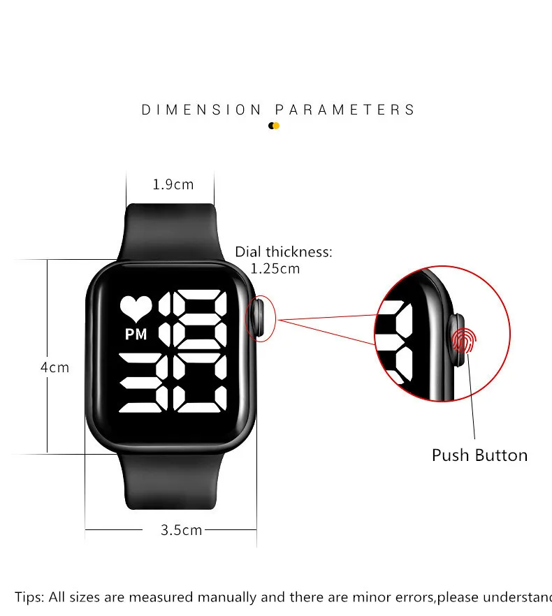 Women Men's Digital Watch Sports Electronic LED Female Clock Silicone Lover Watches Fitness Wristwatch Waterproof Ladies Watch