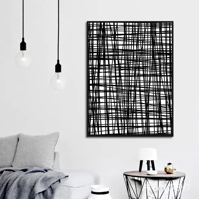 

Personality Concise Poster Black Line Messy Pictures Wall Art Canvas Painting Prints For Living Room Bedroom Kitchen Decor