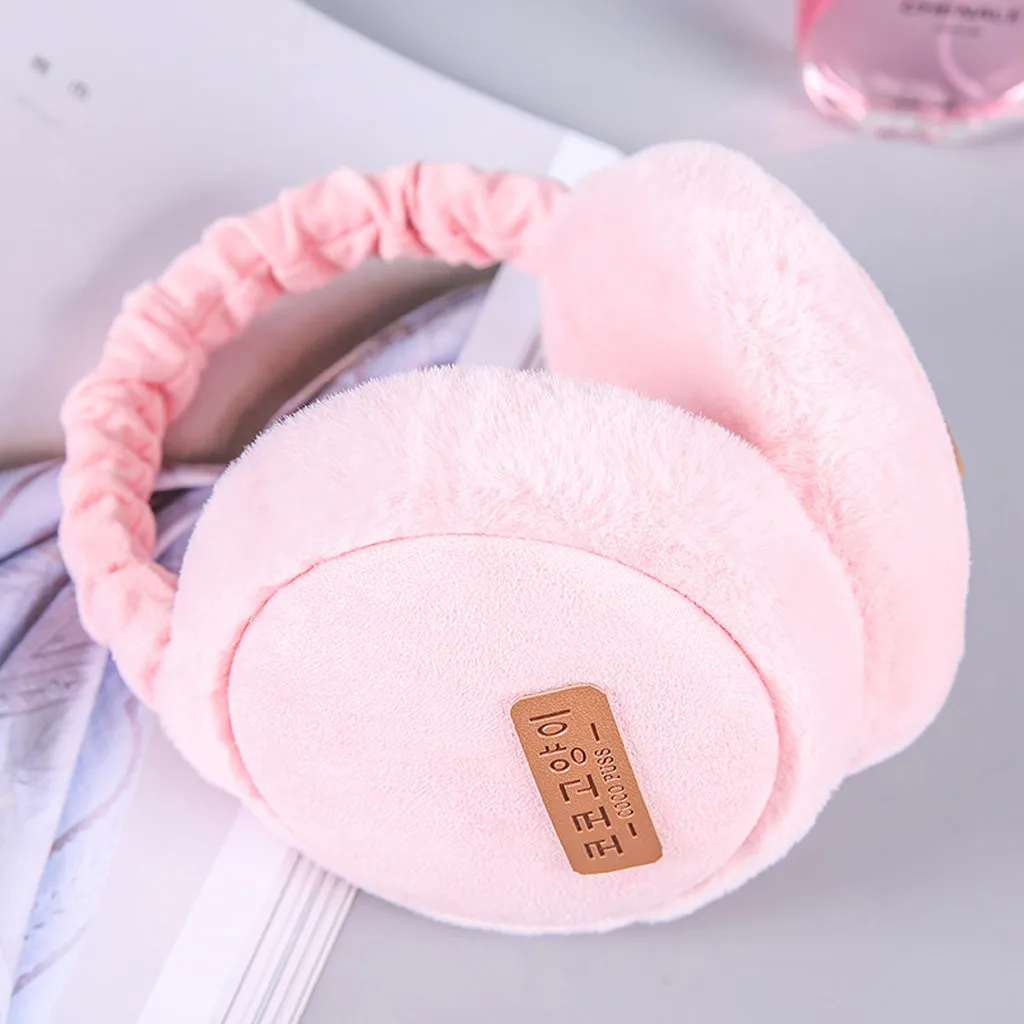 Fashion Unisex Winter Earmuffs Women Men Lovers Ear Warmer Plush Plain Teenage Student Mother Girl Ear Muffs Earflap Earmuffs&B