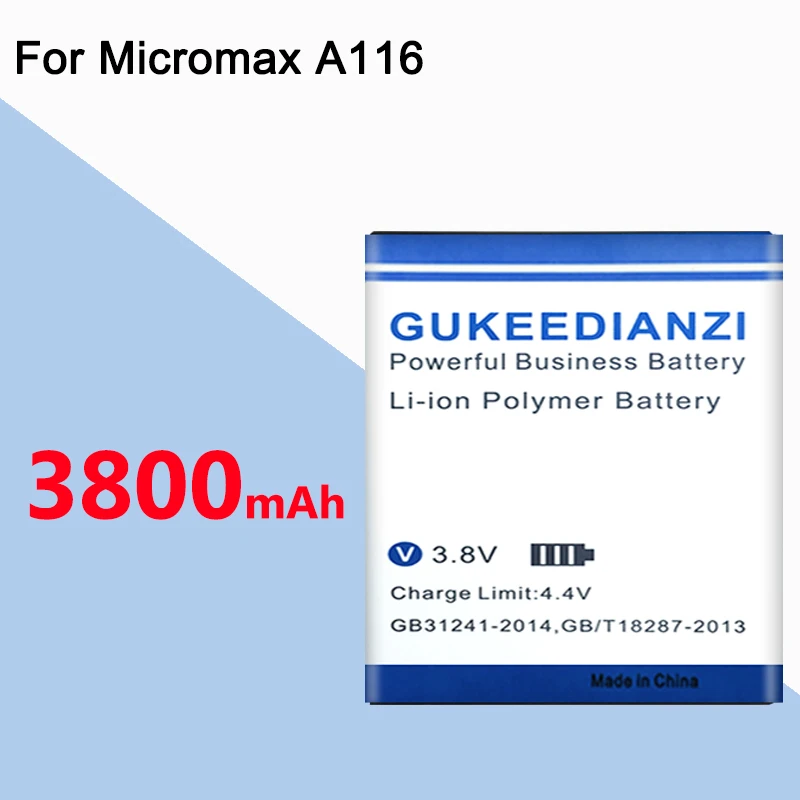 GUKEEDIANZI 3800 мА/ч Батарея Для Micromax A114 A92 A106 A115 A116 A117 A210 S9101 Q340 Q338 S9111 Мобильный телефон