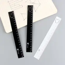 Креативная простая линейка MUJI в черном и белом цвете, Высококачественная стальная линейка, многофункциональная закладка для студентов PDA