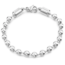 Браслет из нержавеющей стали с бусинами и шариками для женщин с застежкой-лобстером, мужской браслет, ювелирные изделия, высокое качество, новинка, bijioux