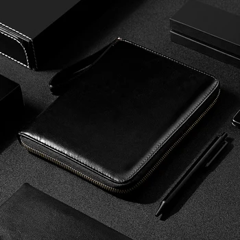 

Tflag Leather Business Notebook B6 Stationery Zipper Loose-leaf Notepad Efficiency Plan This Multi-function Book Manager Folder