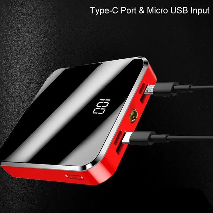Super mi ni power Bank 20000 мАч портативное зарядное устройство светодиодный фонарь на