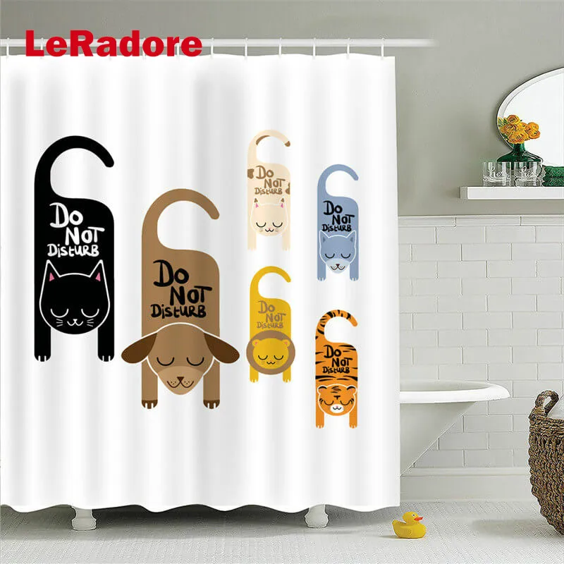

Custom Luxury Fashion Cute Animal Shower Curtain For Hotel Home Polyester Waterproof Bathroom Shower Curtain with Hooks