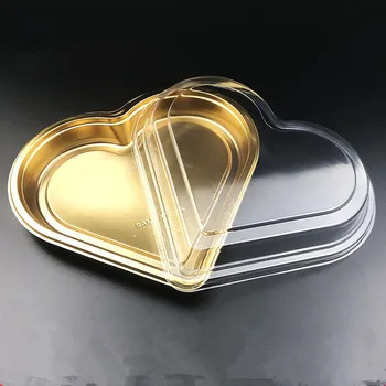 

25pcs Net red heart shape packaging chocolate candy biscuits plastic box baking cake dessert sushi salad box love gift boxes