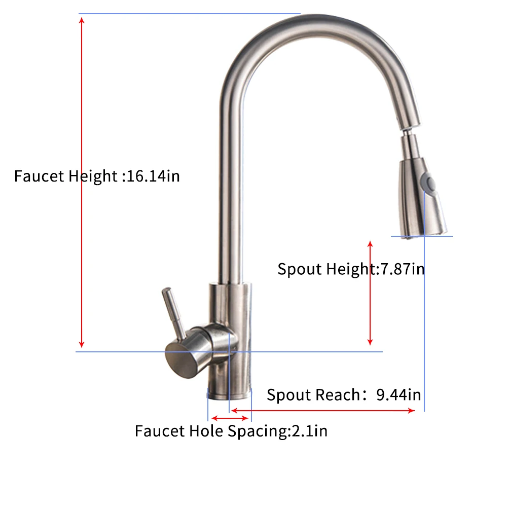

Hot 360 Degree Swivel Water Tap Pull Out Kitchen Faucets High Arc Bathroom Faucets Pull Down Sprayer Ceramic Valve Brushed Nicke