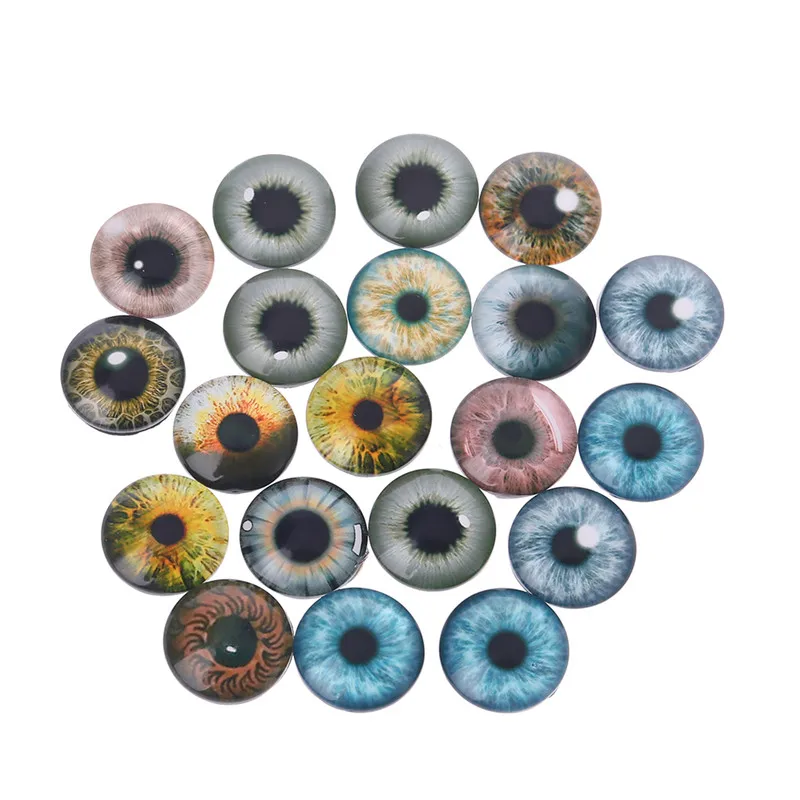 18mm 20Pcs Glass Doll Eyes Animal DIY Crafts Eyeballs For Dinosaur Eye Accessories Jewelry Making Handmade 8mm/12mm/18mm - Цвет: 18mm