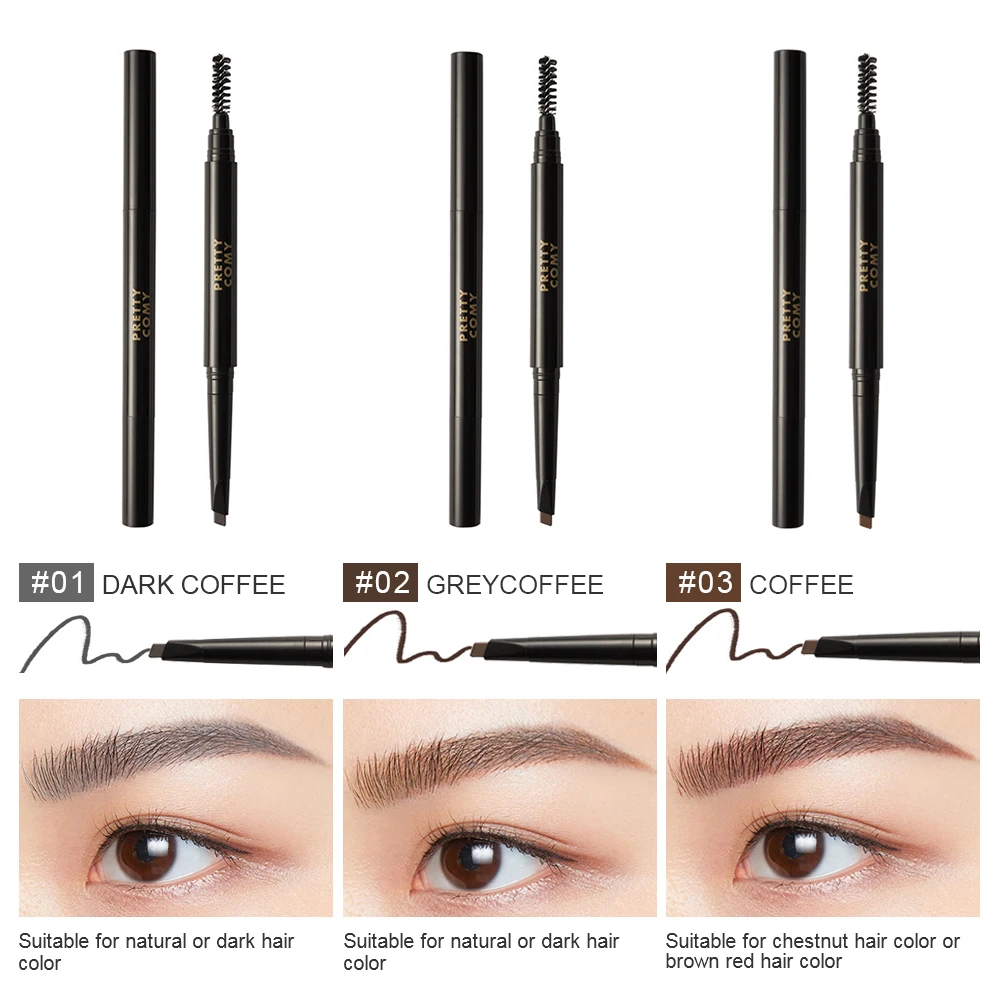 

Women Make up Double-end Eyebrow Pen Eyeliner Smudge-proof Easy To Use Eyebrow Pencil Waterproof Makeup With Eyebrow Brush