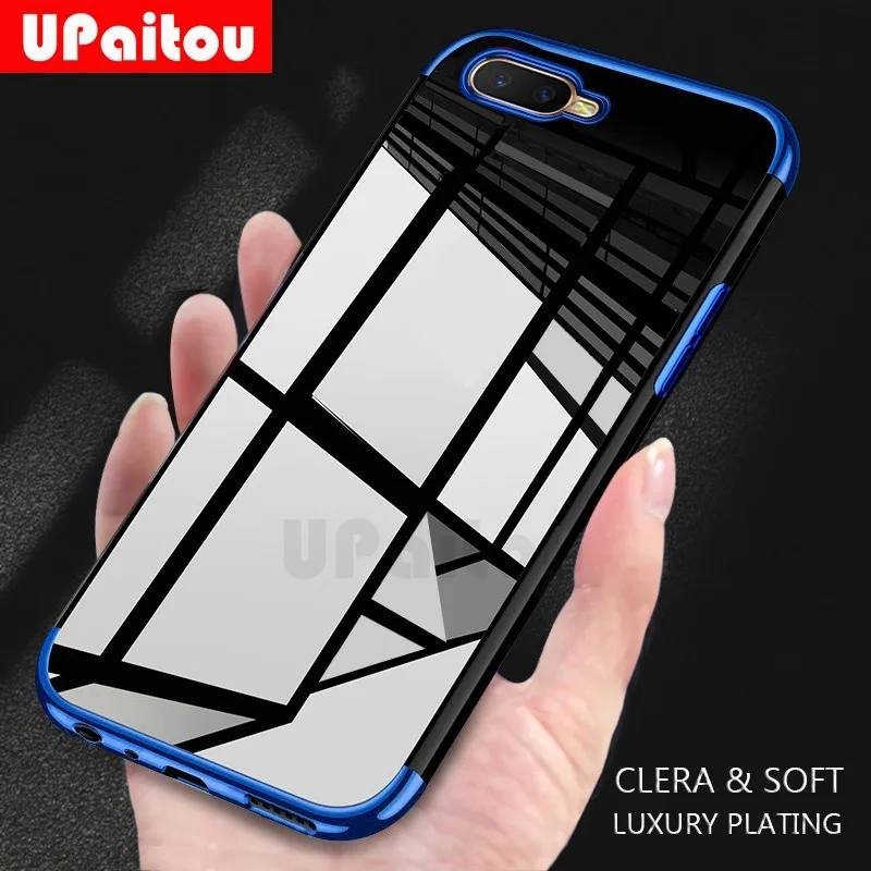 UPaitou Luxury Plating Case for OPPO Reno 5G RX17 R17 Neo Pro R15 R15X TPU Soft Silicone Clear Transparent Back Cover |