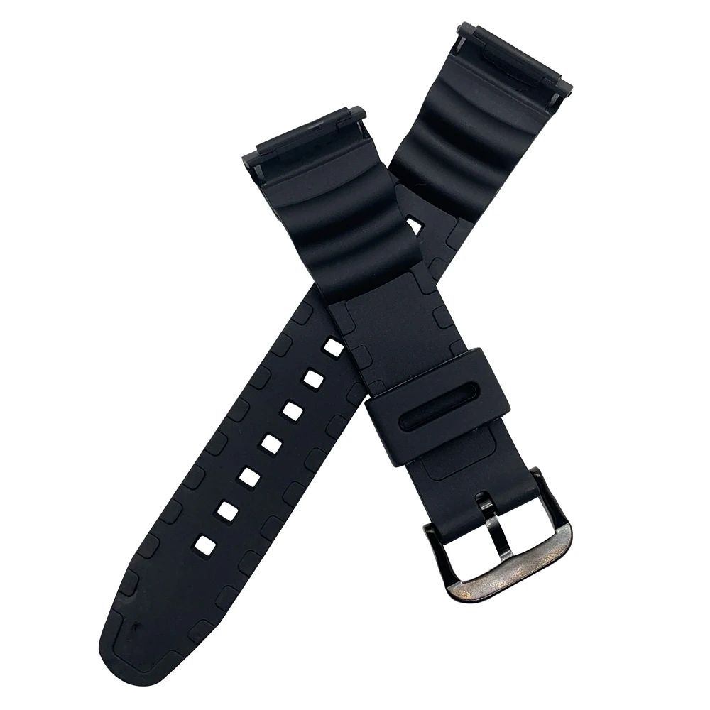 Silicone Watchband Women Men Black Sport Diving Watch Band Strap With Stainless Steel For SGW-100 Samrt Watch+ Tool - Band Color: black clasp