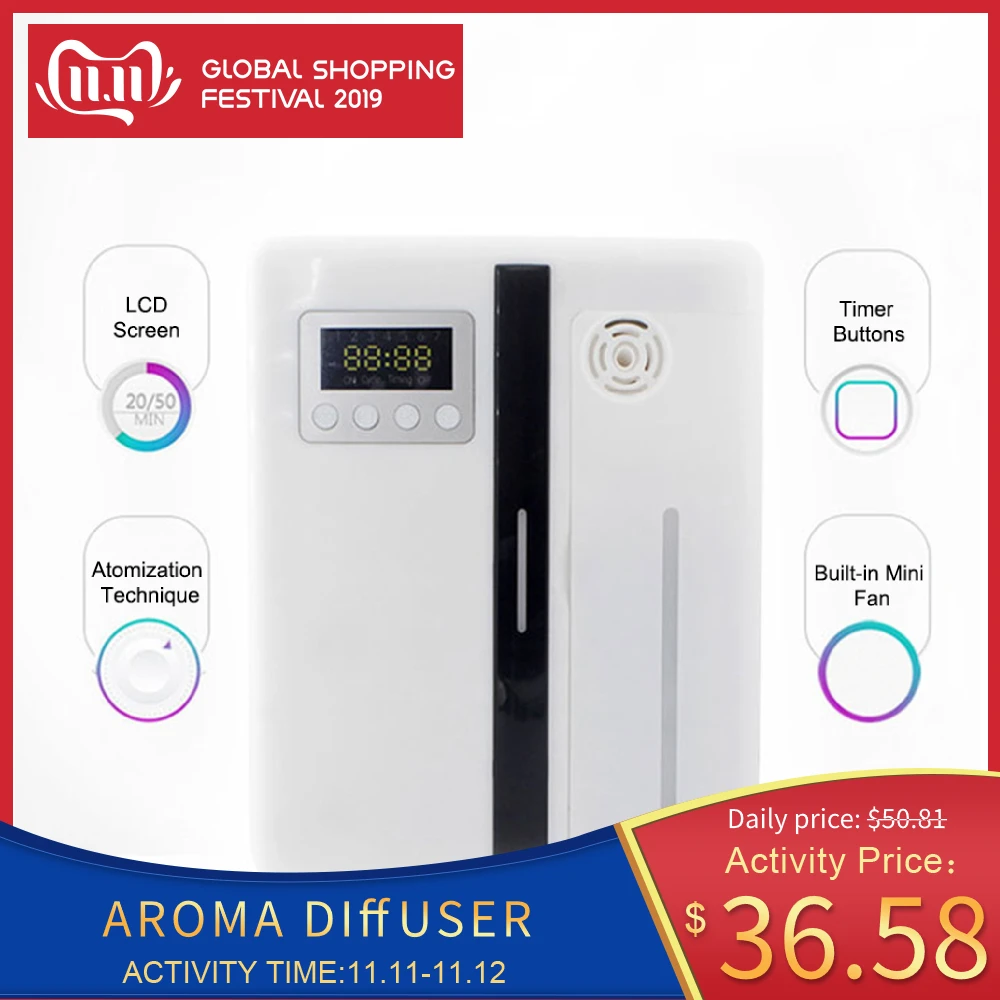 

Essential Oil Aroma Diffuser Humidifier Aroma Fragrance Machine 160ML Timer Function Aromatherapy Sprayer for Home Office Hotel