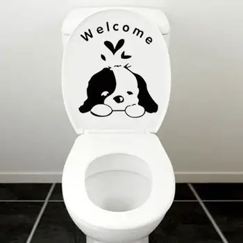 

Creative Wall Stickers Cartoon Cute Puppy Pvc Waterproof Toilet Stickers Home Decor Bathroom Mual Art Waterproof Paper