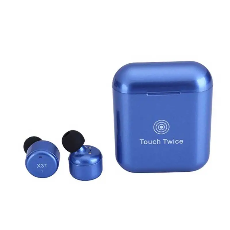 X3T Touch Control True Wireless Bluetooth Earbuds Earphone Mini Sport Earphones With Charging Case for Smart Phones - Цвет: Синий