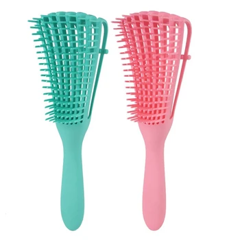 

2 Pieces Detangling Brush for Hair Textured 3A To 4C Kinky Wavy/Curly/Coily/Wet/Dry/Oil/Thick/Long Hair, Knots Detangler Easy To
