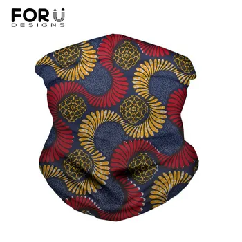

FORUDESIGNS Vintage African Printed Seamless Balaclava Magic Scarf Headwear Bandanas Mask Neck Gaiters for Dust Face Scarves