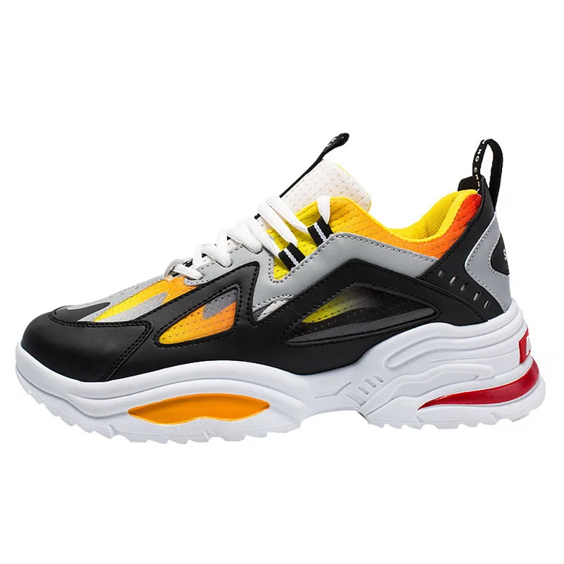 black and yellow Модные кроссовки, мужские кроссовки для бега, спортивная обувь, мужская повседневная обувь, высокое качество, кроссовки для фитнеса, zapatillas hombre - Цвет: black and yellow
