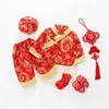 Año Nuevo Chino rojo festivo niños traje Tang Hanfu bordado tradicional recién nacido bebé niño conjunto de ropa de niña de 0-2Y regalo de cumpleaños ► Foto 2/6