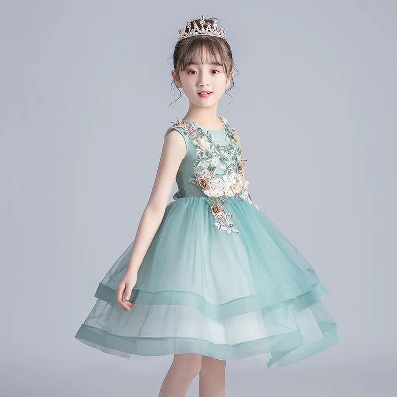 Flower Girl Dresses for Wedding Floral Princess Party Dress Layers Ball Gown Holy Communion Little Girls Birthday Gift | Детская одежда