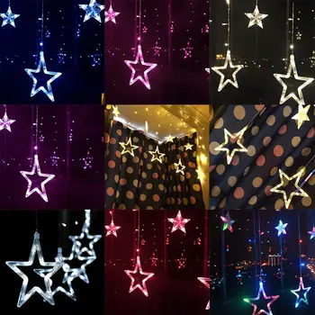 

Christmas Lights AC110V-220V Romantic Fairy Star LED Curtain String Lighting For Holiday Wedding Garland Party Decoration