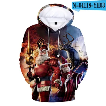 

Fashion Christmas Kpop Hoodie Sweatshirt for kids Long Sleeve warm Cartoon pullovers Streetwear Children 3D print Clothes