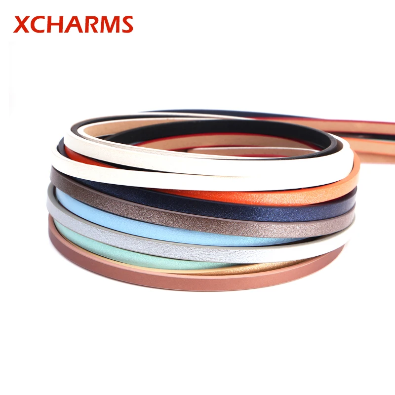 XCHARMS 5 мм плоский шнур из искусственной кожи матовая веревка для лица ювелирные