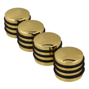 

Yibuy 4pcs Chrome-plating Guitar Bass Dome Control Knobs for 6mm Shaft Golden BQLZR