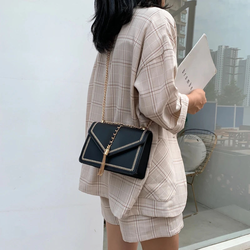

Mini Thread Shoulder Bags for Women 2019 New Fashion Rivets Flap Ladies Tote Female Luxury Handbags Wild Crossbody Messenger Bag