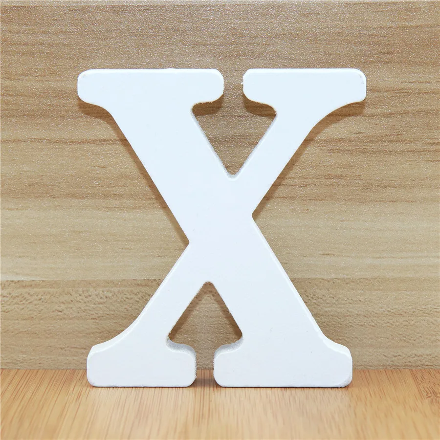 X 1 шт., 10 см, деревянные буквы, алфавит, имя, дизайн, художественные поделки, белые буквы, вечерние, свадебные, домашний декор, стоячие, сделай сам, слово, 3,94 дюймов - Цвет: X