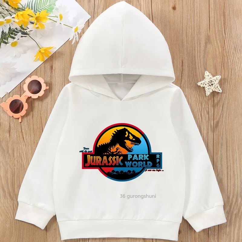 New Jurassic Park Hoodie Child Harajuku Sweatshirt Funny Top Printed