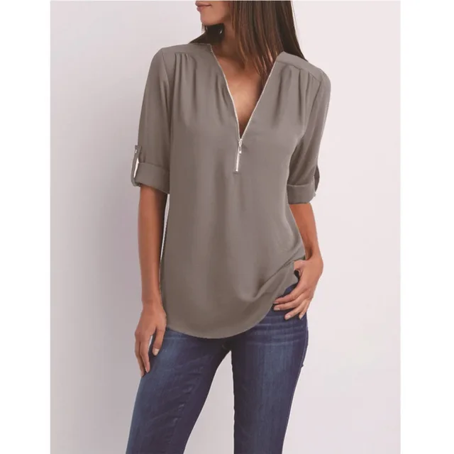 black v neck chiffon top