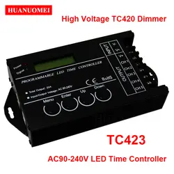 Высоковольтный AC90-240V TC420 Программируемый Светодиодный регулятор времени TC423 RGB светодиодный контроллер, аквариум Таймер для освещения