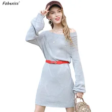 ##Special Price Off Shoulder Grey Sweater Knitted Dresses Women Plus Size Loose Jumper Pullover Sweaters Women Lantern Long Sleeve Long Sweaters ##Special Price Off Shoulder Grey Sweater Knitted Dresses Women Plus Size Loose Jumper Pullover Sweaters Women Lantern Long Sleeve Long Sweaters