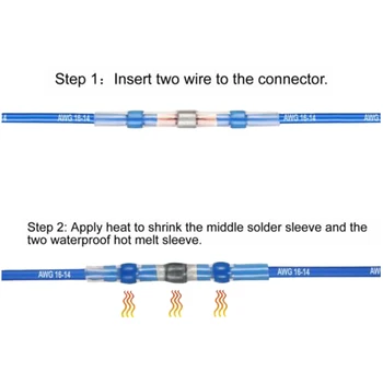 

120pcs Automotive Splice Waterproof Solder Boat Wire Connector Marine Aircraft Insulated Heat Shrink Joint Seal Terminals