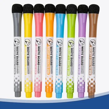 

8pcs/set White Board Marker Pen With Erasers Magnetic Dry Erase Markers Low Odor For Kids Teacher Supplies For Class Work