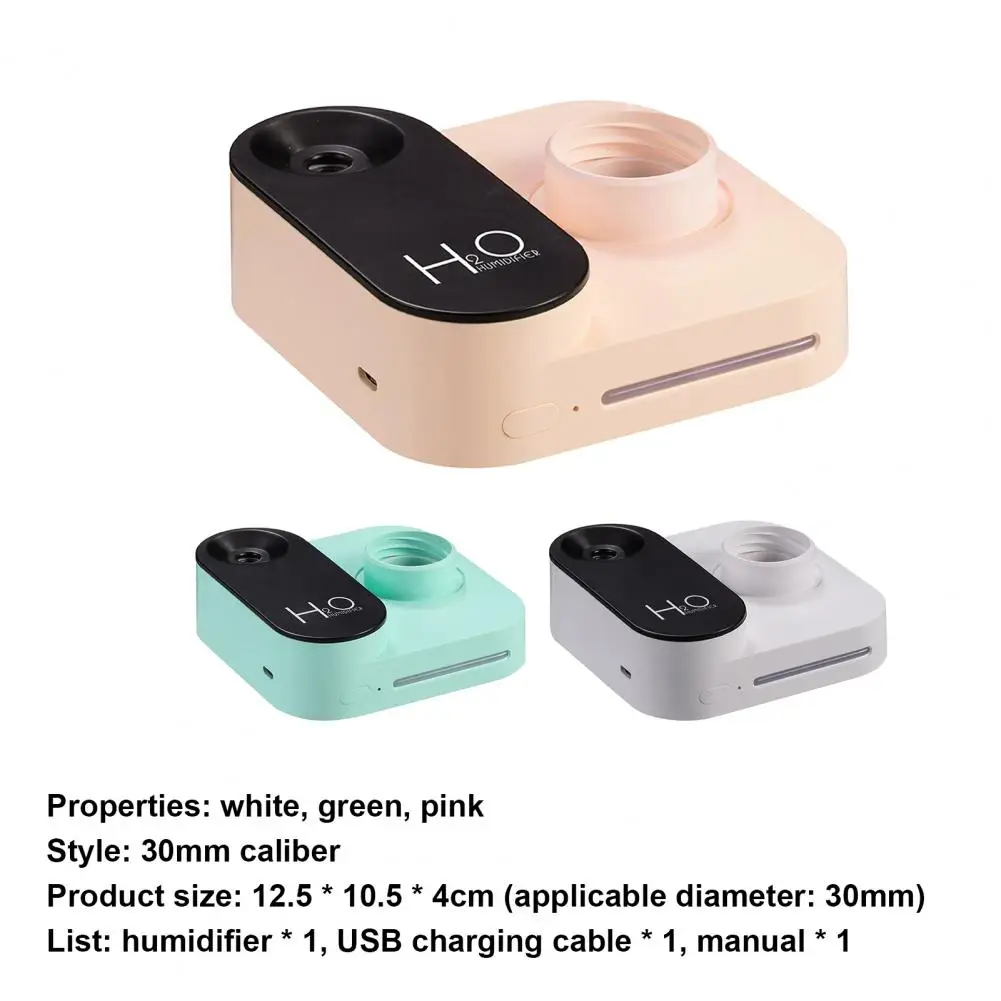 28MM Mini Humidifier USB Rechargeable Car Electrical Appliances Cute Camera Shape Water Bottle Humidifier Diffuser for Office