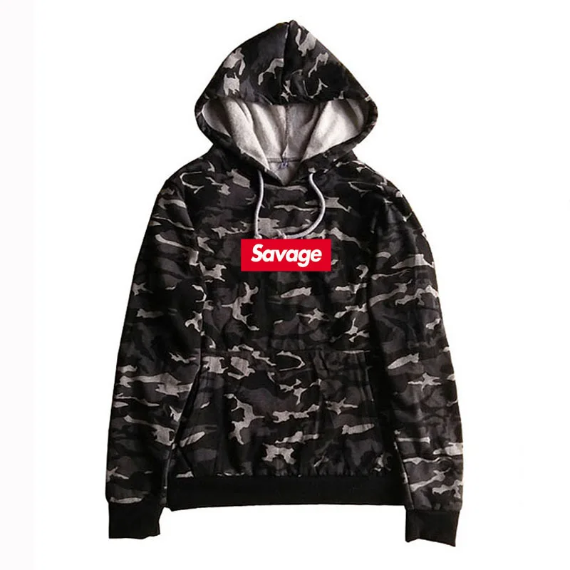 

2019 Brand Men's Camouflage Sweatshirt Wild Hip Hop Men's Hoodie Casual Long-sleeved Street Sportswear Savage Hoodie