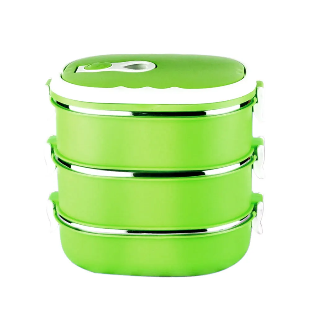 NO.6 1/2/3 Layer Lunch Box 304 Stainless Steel Stackable Thermal For Food Portable LunchBox For Kids Picnic Office Workers School - Цвет: NO.6