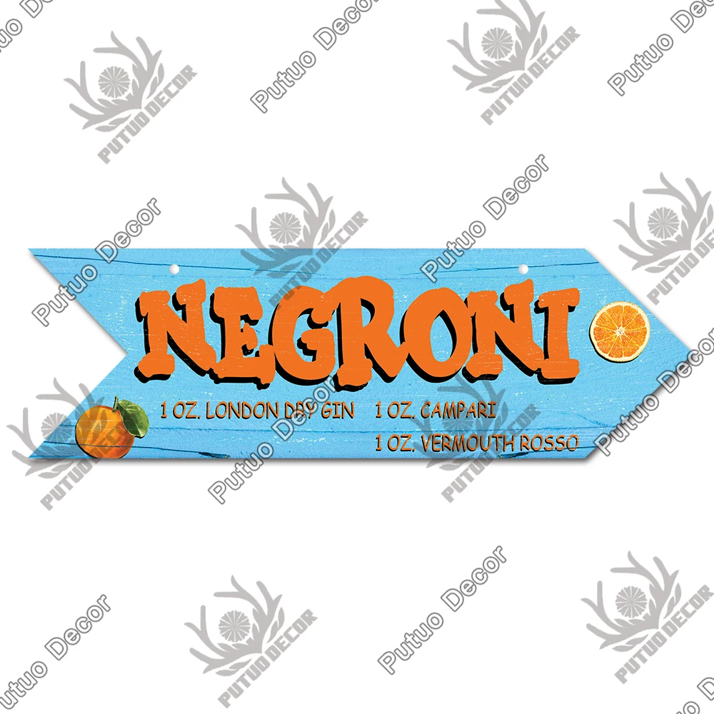 thumbnail image 1 of Letrero de madera con forma de flecha para cóctel, de Putuo Decor, con diseño de ginebra, mojito, para colgar en la pared, para bar, pub, Tiki, decoración del hogar, 1 of 5
